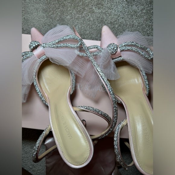 Mach & Mach pink tulle bow pumps - Picture 1 of 9
